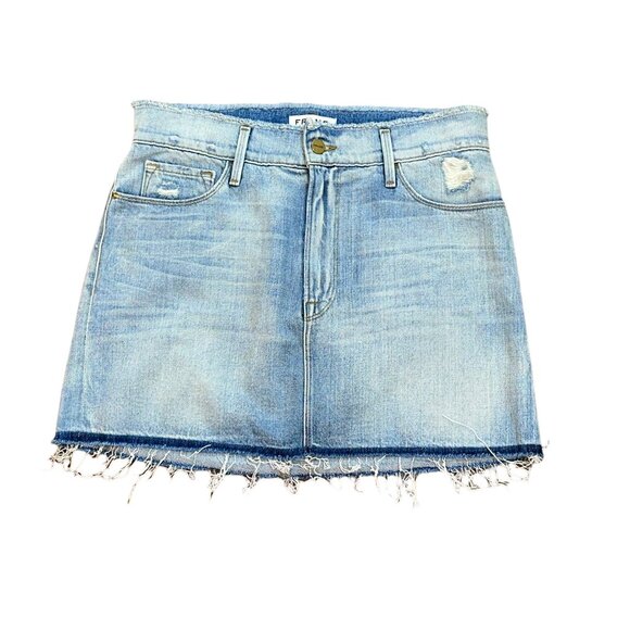 FRAME Denim Le Mini Frayed Waist Skirt‎ - Sawyer Style# LMFW207 Size 28 - Picture 1 of 9